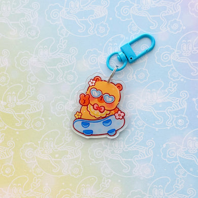 Capybara Skateboard Keychain
