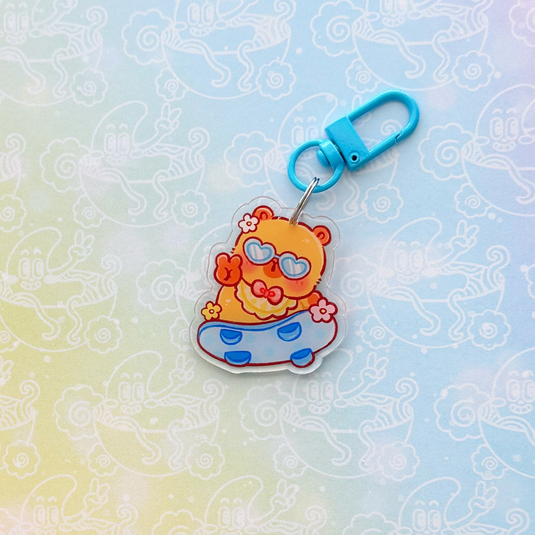 Capybara Skateboard Keychain