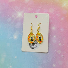 Load image into Gallery viewer, Golden Cat Stained Glass Earrings