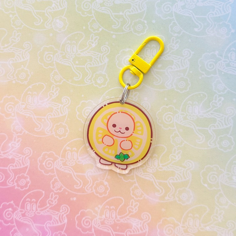 Calico Lemon Cat Keychain