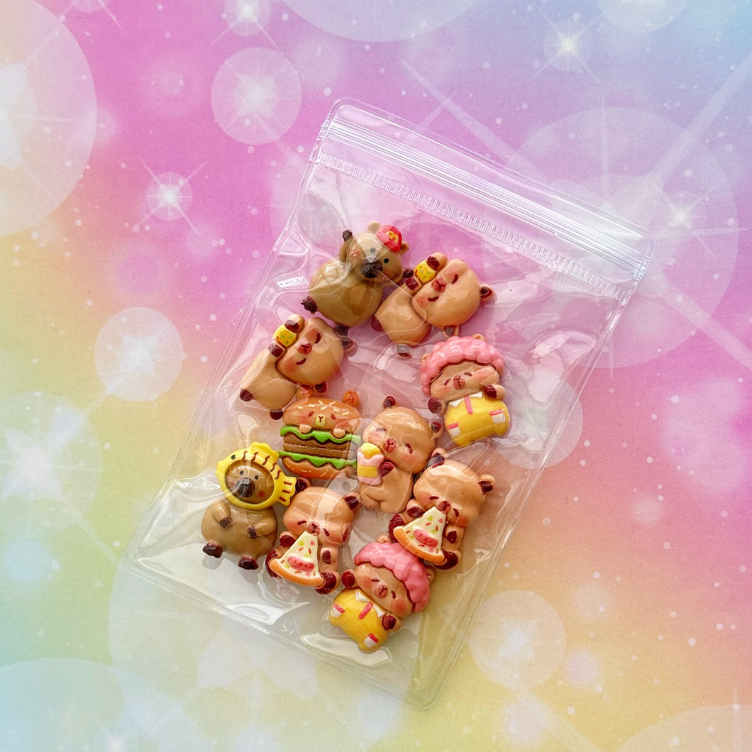 Capybara costumes Resin Charms