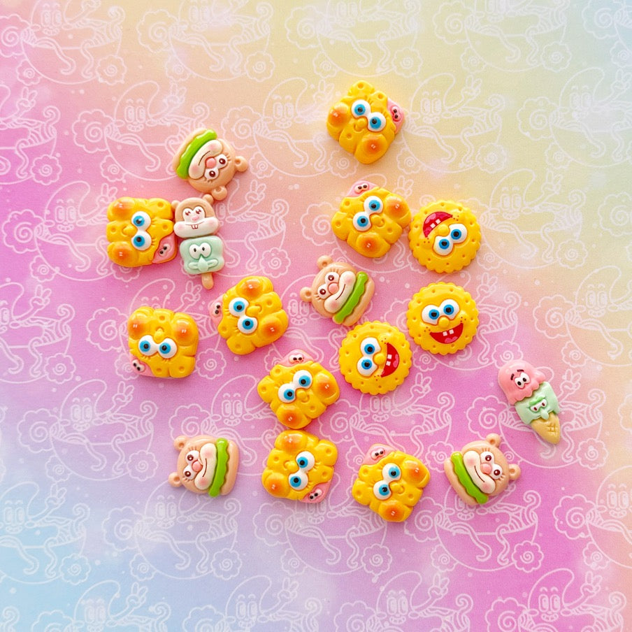 SpongeBob and Sandy Resin Charms