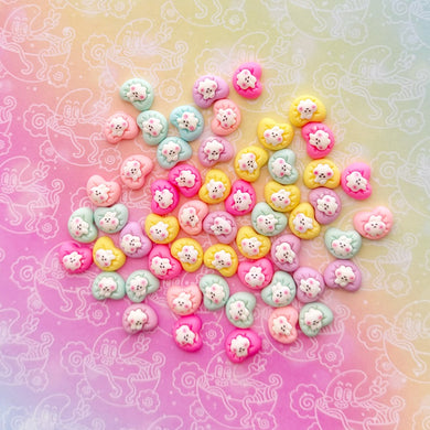 Mini Mix Heart Bunnies Resin Charms