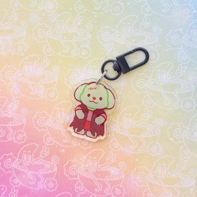 Calico Halloween Monster Dog Costume Keychain