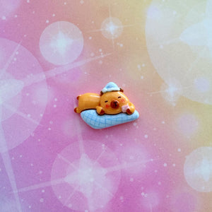 A670 Sleepy Capybara Resin Charms - 10 pcs