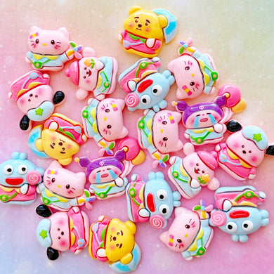 A619 Pastel Charscters Resin Charms - 10 pcs