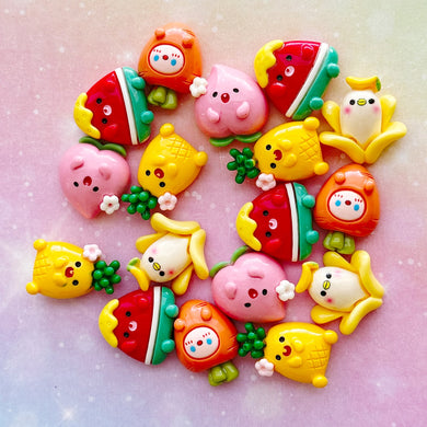 A612 Fruit Smiles Resin Charms - 17pcs