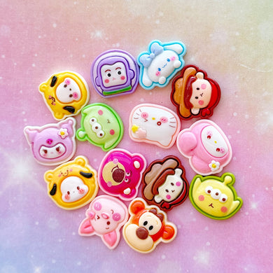 A627 Cookie Characters Resin Charms - 14 pcs