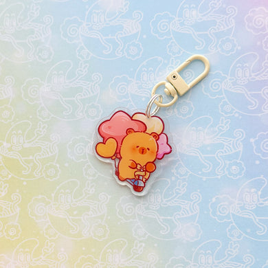 Capybara Heart Ride Keychain