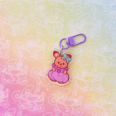 Calico Party Dress Deer Keychain