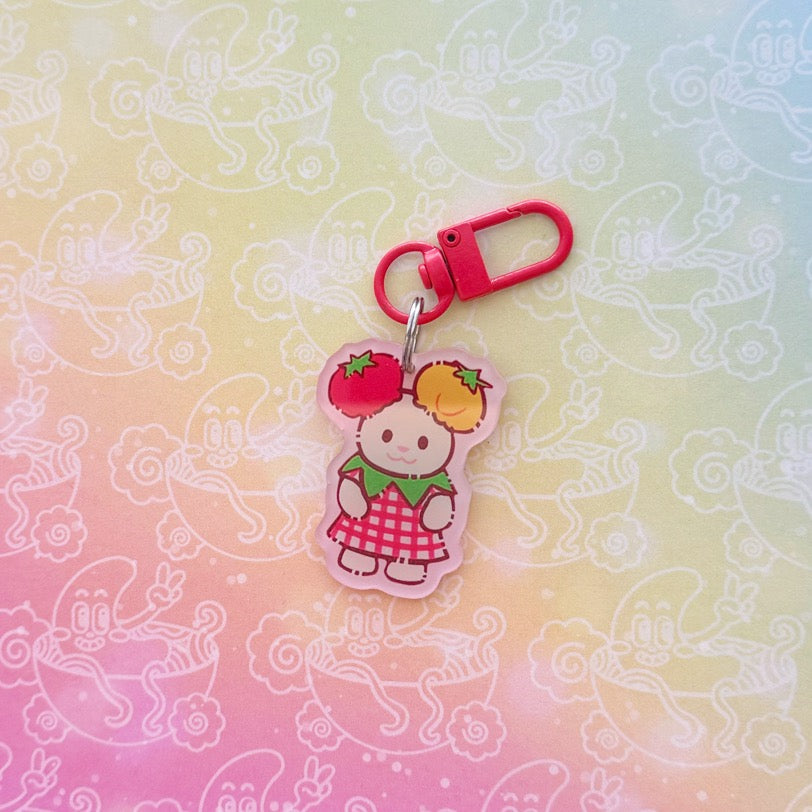 Calico Tomato Cat Keychain