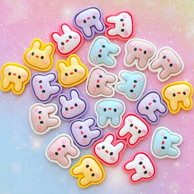 A617 Colorful Bunny Resin Charms - 24 pcs