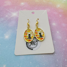 Load image into Gallery viewer, Golden Cat Stained Glass Earrings