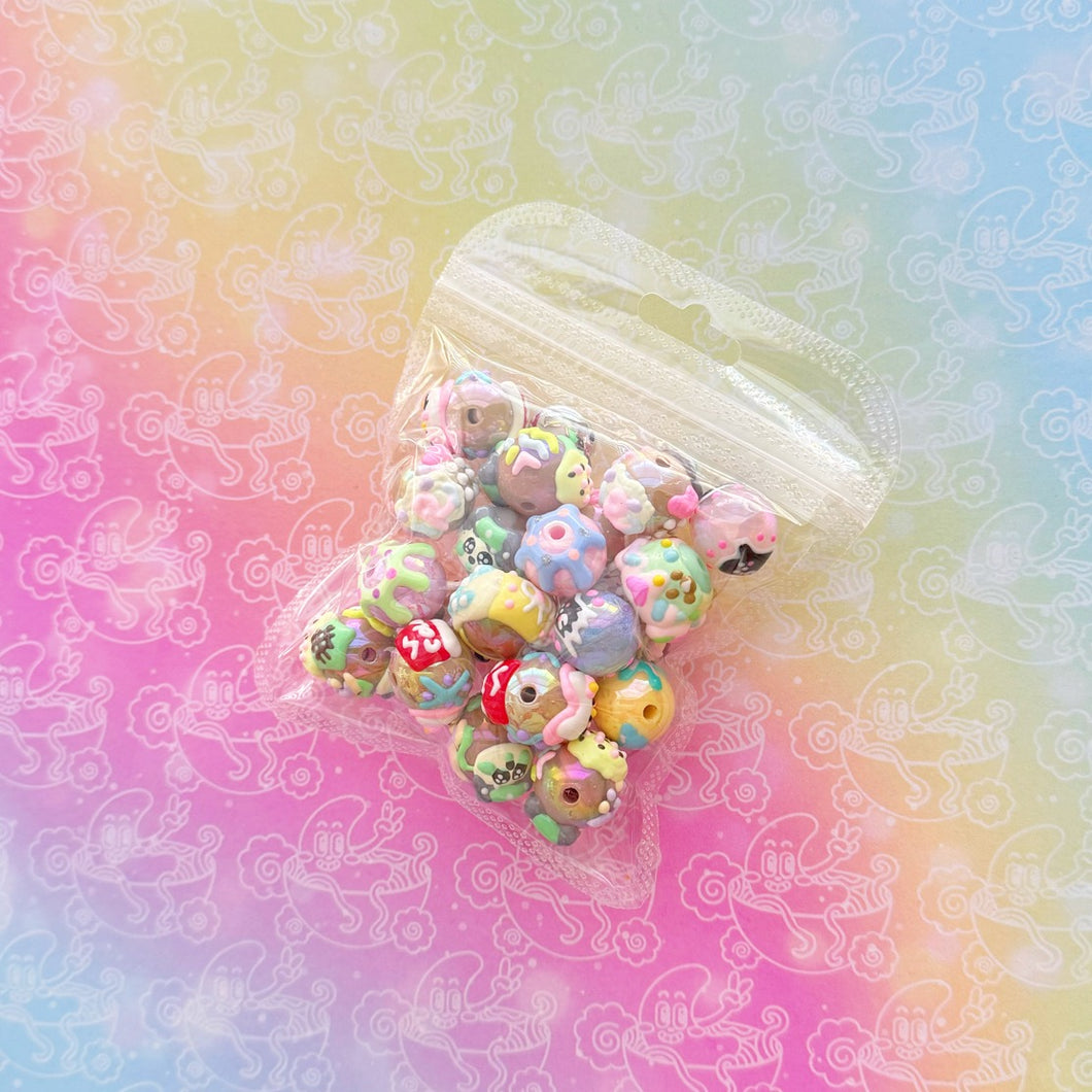 Misc Painted Round Beads 1 Bag