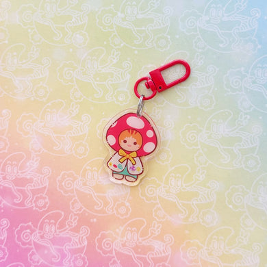 Calico Mushroom Bonnet Keychain