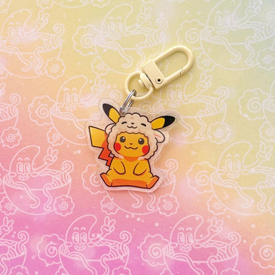 Pikachu Lamb Costume Keychain