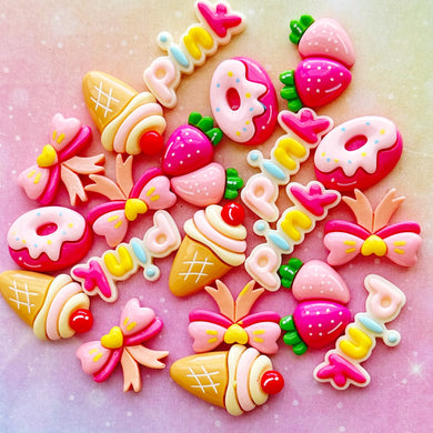 A611 Strawberry Sweets Resin Charms - 20pcs