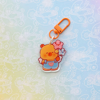 Capybara Star Balloon Keychain