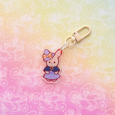 Calico Witch Bunny Keychain