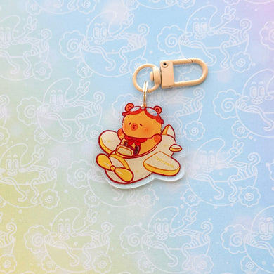 Capybara Airplane Keychain