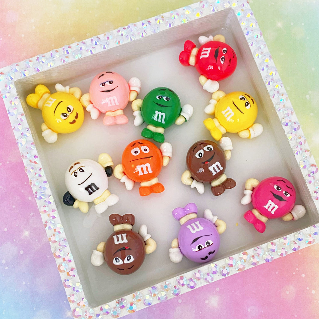 A375 Large 3D M&M Mix DIY Charms 10pcs