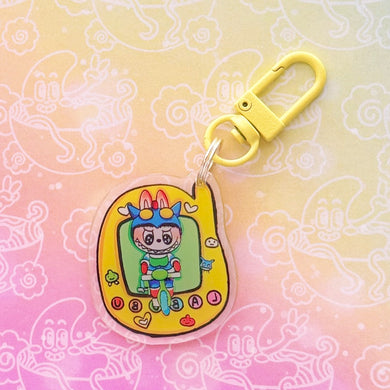 Yellow Labubu Game Keychain