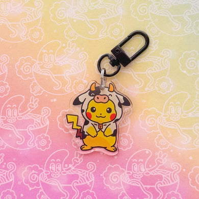 Pikachu Cow Costume Keychain
