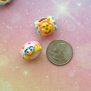 A578 Winnie Painted Beads 12pcs