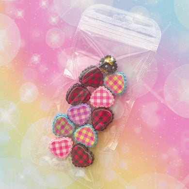 Plaid Heart Beads 1 Bag