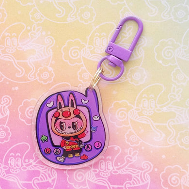 Purple Labubu Game Keychain