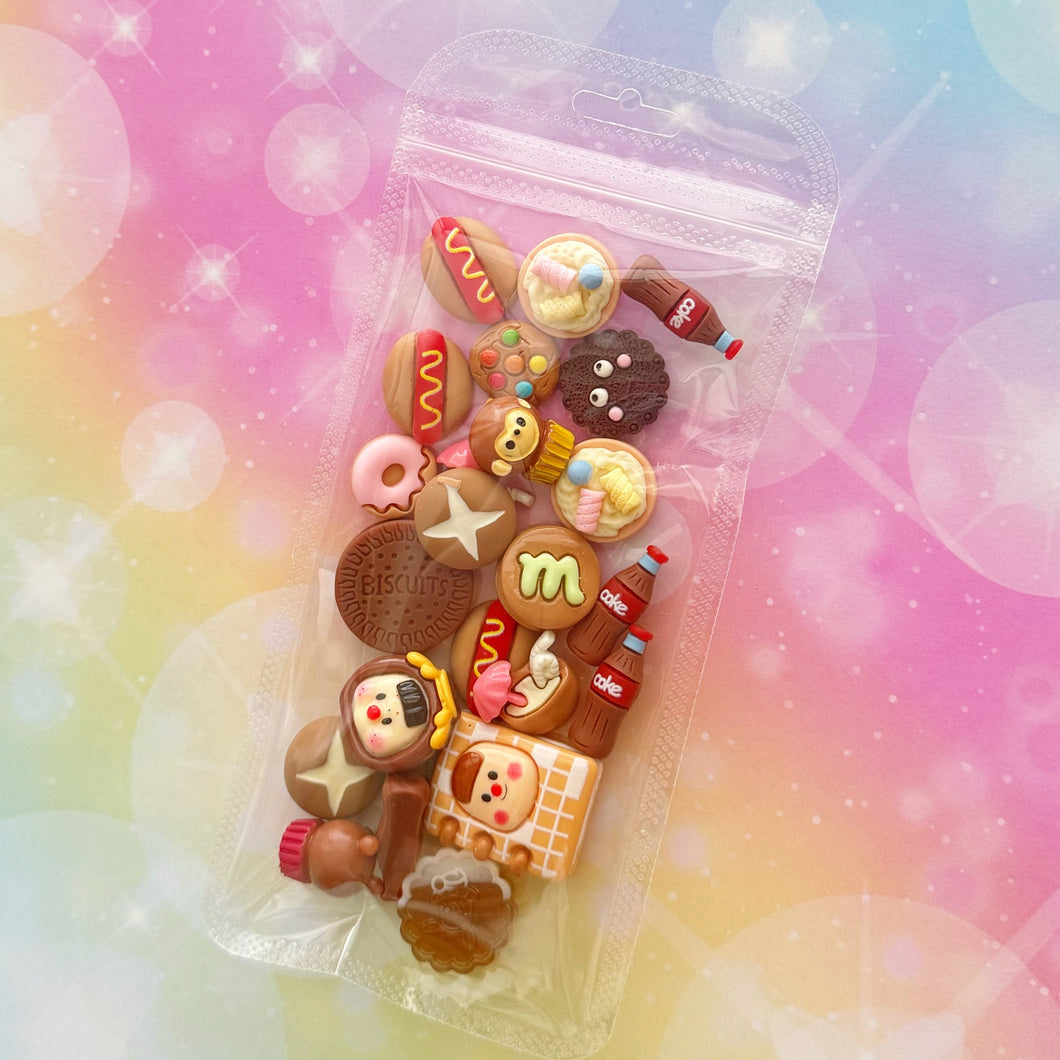 Mixed Food Snacks Resin Charms 1 Bag