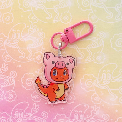 Charizard Piggy Costume Keychain