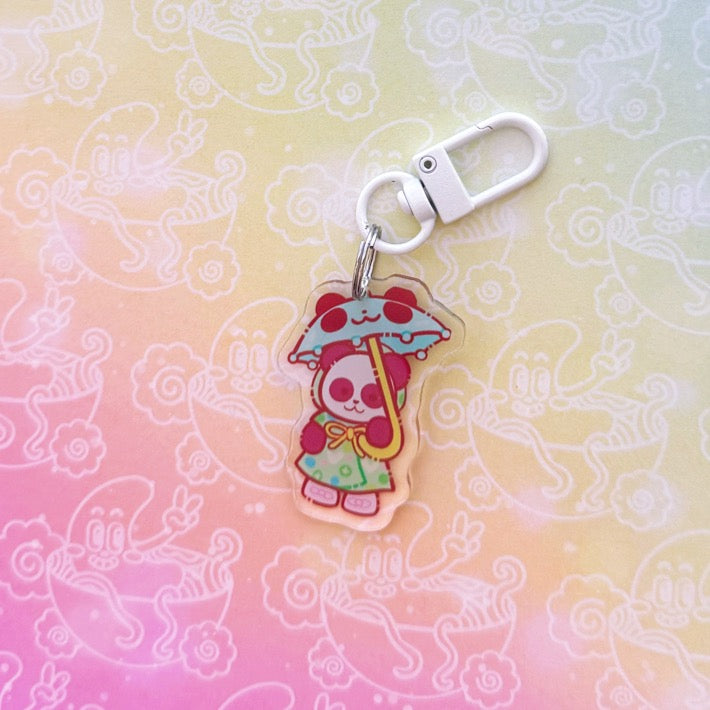 Calico Parisol Panda Keychain