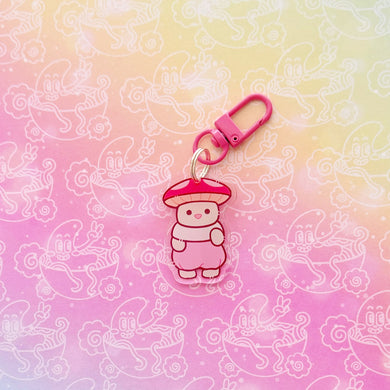 Calico Mushroom Cat Keychain
