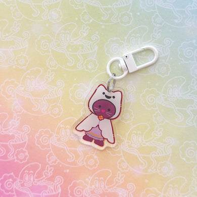 Calico Halloween Black Cat Costume Keychain