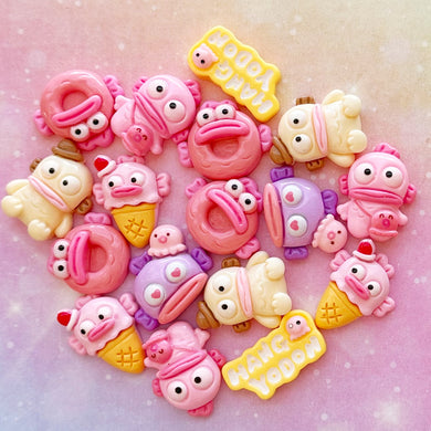 A615 Pink Hangyodon Resin Charms - 17 pcs