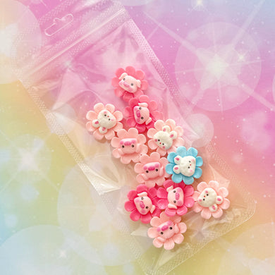 Flower Faces Resin Charms 1 Bag