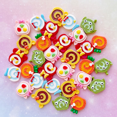 A616 Character Cake Roll Resin Charms - 15 pcs