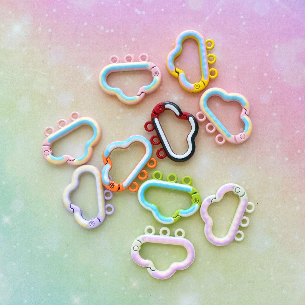 Cloud Keychain Rings 10pcs 1.5in