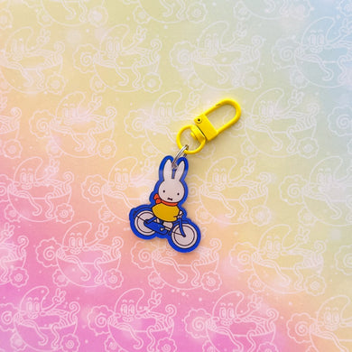 Miffy Blue Bike Keychain