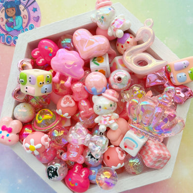 A470 Bubbly Pink Beads Mix - 1 Bag/50pcs