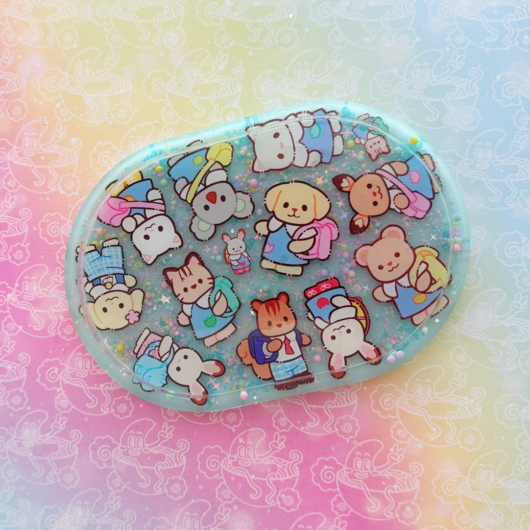 Blue Cute Calico Jewelry Dish