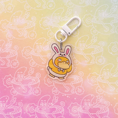 Psyduck Bunny Costume Keychain
