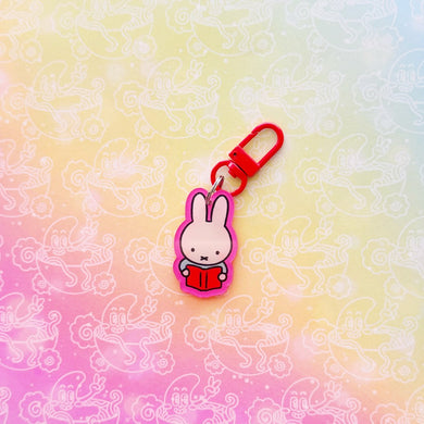 Miffy Pink Reading Keychain