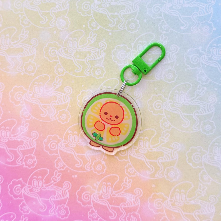 Calico Melon Cat Keychain