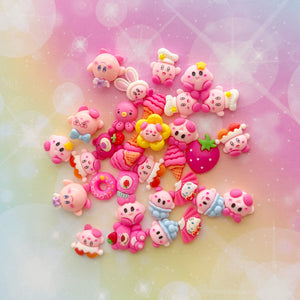 Strawberry Kirby Resin Charms 1 Bag