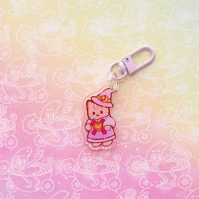 Calico Witch Cat Keychain