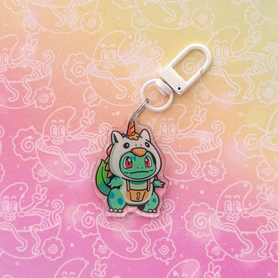 Bulbasaur Unicorn Costume Keychain