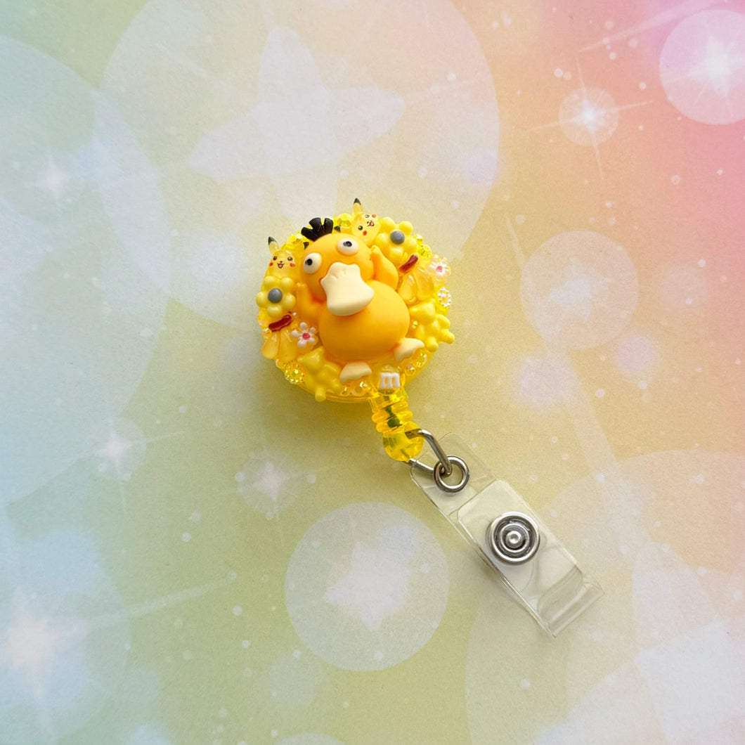 Psyduck Pokemon Badge Reel ID Holder