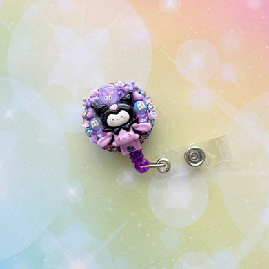 Kuromi Bunny Badge Reel ID Holder